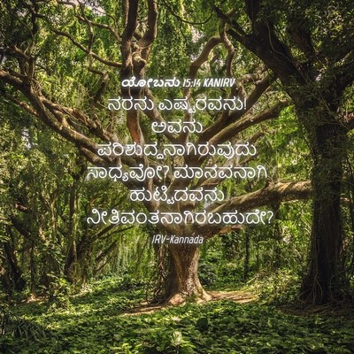Picture 04 - ಯೋಬನು 15:14 KANIRV - ನರನು ಎಷ್ಟರವನು! - Bible Verse Picture