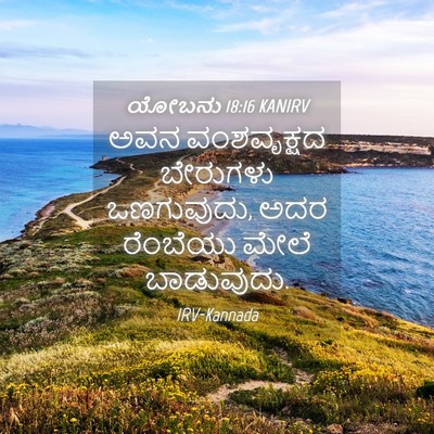 Picture 04 - ಯೋಬನು 18:16 KANIRV - ಅವನ ವಂಶವೃಕ್ಷದ - Bible Verse Picture