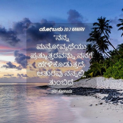 Picture 04 - ಯೋಬನು 20:2 KANIRV - “ನನ್ನ ಮನೋವ್ಯಥೆಯು - Bible Verse Picture