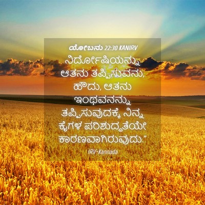 Picture 04 - ಯೋಬನು 22:30 KANIRV - ನಿರ್ದೋಷಿಯನ್ನು - Bible Verse Picture
