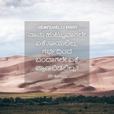Picture 04 - ಯೋಬನು 3:11 KANIRV - ನಾನು ಹುಟ್ಟುವಾಗಲೇ - Bible Verse Picture
