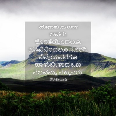 Picture 04 - ಯೋಬನು 30:3 KANIRV - ಅವರು ಕೊರತೆಯಿಂದಲೂ, - Bible Verse Picture
