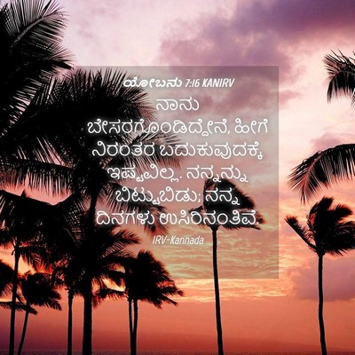 Picture 04 - ಯೋಬನು 7:16 KANIRV - ನಾನು - Bible Verse Picture