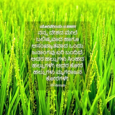 Picture 04 - ಯೋವೇಲನು 1:6 KANIRV - ನನ್ನ ದೇಶದ ಮೇಲೆ - Bible Verse Picture
