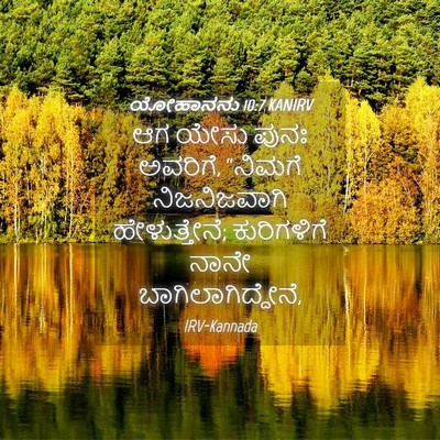 Picture 04 - ಯೋಹಾನನು 10:7 KANIRV - ಆಗ ಯೇಸು ಪುನಃ - Bible Verse Picture