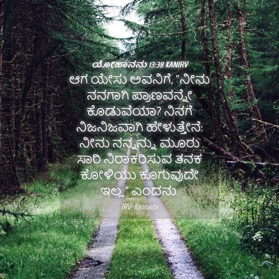 Picture 04 - ಯೋಹಾನನು 13:38 KANIRV - ಆಗ ಯೇಸು ಅವನಿಗೆ, - Bible Verse Picture