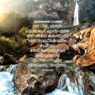 Picture 04 - ಯೋಹಾನನು 4:53 KANIRV - ಆಗ “ನಿನ್ನ ಮಗನು - Bible Verse Picture
