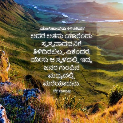Picture 04 - ಯೋಹಾನನು 5:13 KANIRV - ಆದರೆ ಆತನು ಯಾರೆಂದು - Bible Verse Picture