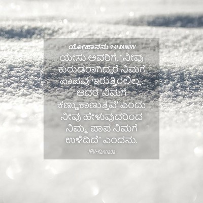 Picture 04 - ಯೋಹಾನನು 9:41 KANIRV - ಯೇಸು ಅವರಿಗೆ, “ನೀವು - Bible Verse Picture