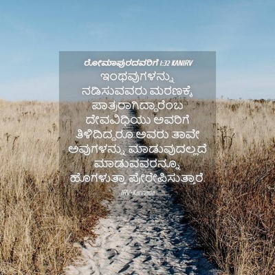 Picture 04 - ರೋಮಾಪುರದವರಿಗೆ 1:32 KANIRV - ಇಂಥವುಗಳನ್ನು - Bible Verse Picture