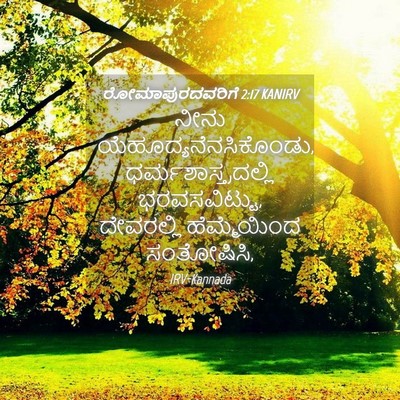 Picture 04 - ರೋಮಾಪುರದವರಿಗೆ 2:17 KANIRV - ನೀನು - Bible Verse Picture