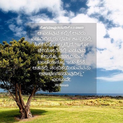 Picture 04 - ರೋಮಾಪುರದವರಿಗೆ 9:33 KANIRV - ಆ ಎಡವುವ ಕಲ್ಲಿಗೆ - Bible Verse Picture