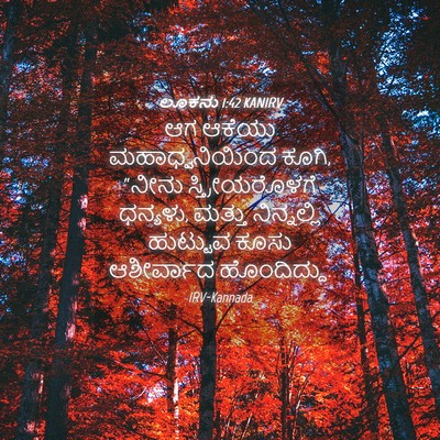 Picture 04 - ಲೂಕನು 1:42 KANIRV - ಆಗ ಆಕೆಯು - Bible Verse Picture