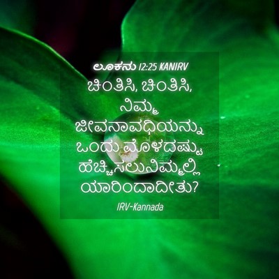 Picture 04 - ಲೂಕನು 12:25 KANIRV - ಚಿಂತಿಸಿ, ಚಿಂತಿಸಿ, - Bible Verse Picture