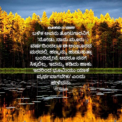 Picture 04 - ಲೂಕನು 13:7 KANIRV - ಬಳಿಕ ಅವನು - Bible Verse Picture