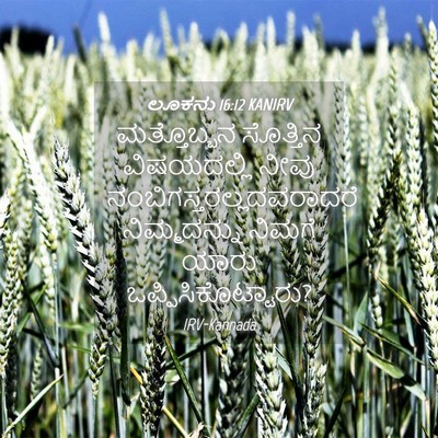 Picture 04 - ಲೂಕನು 16:12 KANIRV - ಮತ್ತೊಬ್ಬನ ಸೊತ್ತಿನ - Bible Verse Picture