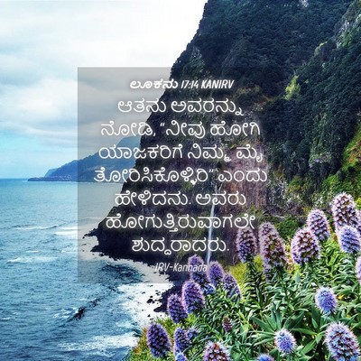 Picture 04 - ಲೂಕನು 17:14 KANIRV - ಆತನು ಅವರನ್ನು ನೋಡಿ, - Bible Verse Picture