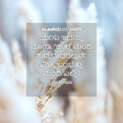 Picture 04 - ಲೂಕನು 17:17 KANIRV - ಯೇಸು ಇದನ್ನು ನೋಡಿ, - Bible Verse Picture