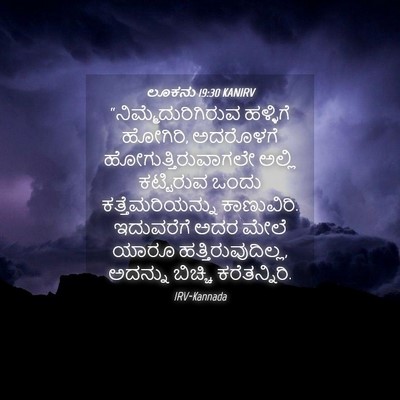 Picture 04 - ಲೂಕನು 19:30 KANIRV - “ನಿಮ್ಮೆದುರಿಗಿರುವ - Bible Verse Picture