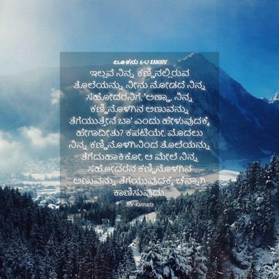 Picture 04 - ಲೂಕನು 6:42 KANIRV - ಇಲ್ಲವೆ ನಿನ್ನ - Bible Verse Picture