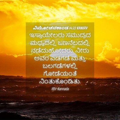 Picture 04 - ವಿಮೋಚನಕಾಂಡ 14:22 KANIRV - ಇಸ್ರಾಯೇಲರು - Bible Verse Picture