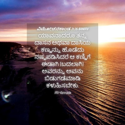 Picture 04 - ವಿಮೋಚನಕಾಂಡ 21:26 KANIRV - ಯಾವನಾದರೂ ತನ್ನ - Bible Verse Picture