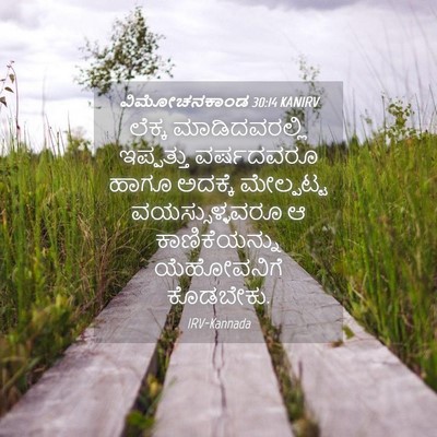 Picture 04 - ವಿಮೋಚನಕಾಂಡ 30:14 KANIRV - ಲೆಕ್ಕ ಮಾಡಿದವರಲ್ಲಿ - Bible Verse Picture