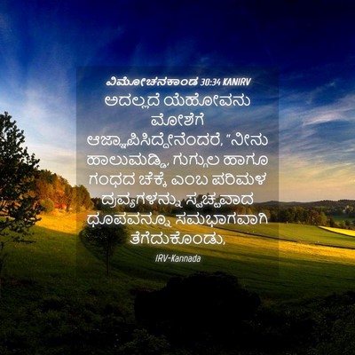 Picture 04 - ವಿಮೋಚನಕಾಂಡ 30:34 KANIRV - ಅದಲ್ಲದೆ ಯೆಹೋವನು - Bible Verse Picture