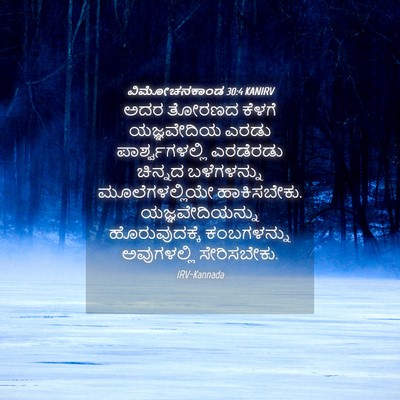 Picture 04 - ವಿಮೋಚನಕಾಂಡ 30:4 KANIRV - ಅದರ ತೋರಣದ ಕೆಳಗೆ - Bible Verse Picture