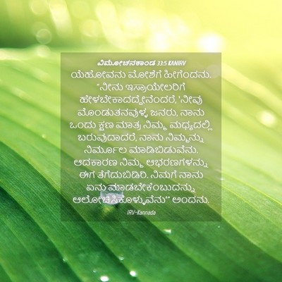 Picture 04 - ವಿಮೋಚನಕಾಂಡ 33:5 KANIRV - ಯೆಹೋವನು ಮೋಶೆಗೆ - Bible Verse Picture