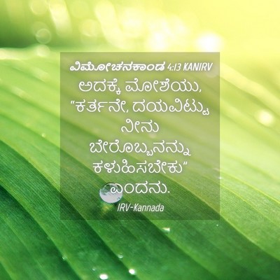 Picture 04 - ವಿಮೋಚನಕಾಂಡ 4:13 KANIRV - ಅದಕ್ಕೆ ಮೋಶೆಯು, - Bible Verse Picture