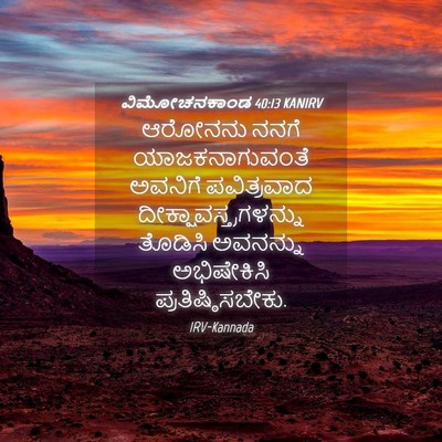 Picture 04 - ವಿಮೋಚನಕಾಂಡ 40:13 KANIRV - ಆರೋನನು ನನಗೆ - Bible Verse Picture