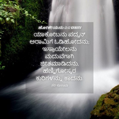 Picture 04 - ಹೋಶೇಯನು 12:12 KANIRV - ಯಾಕೋಬನು ಪದ್ದನ್ - Bible Verse Picture