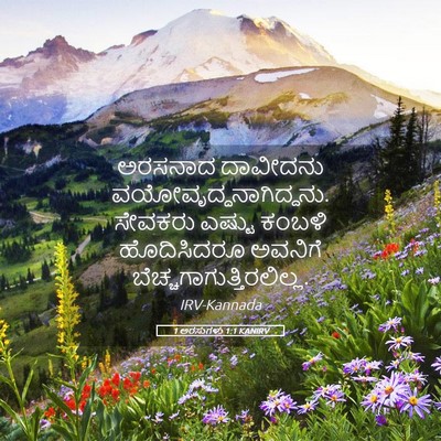 Picture 05 - 1 ಅರಸುಗಳು 1:1 KANIRV - ಅರಸನಾದ ದಾವೀದನು - Bible Verse Picture