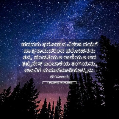 Picture 05 - 1 ಅರಸುಗಳು 11:19 KANIRV - ಹದದನು ಫರೋಹನ ವಿಶೇಷ - Bible Verse Picture