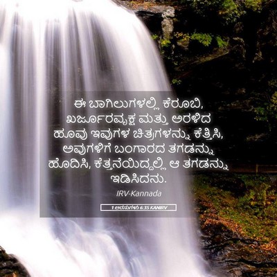Picture 05 - 1 ಅರಸುಗಳು 6:35 KANIRV - ಈ ಬಾಗಿಲುಗಳಲ್ಲಿ - Bible Verse Picture