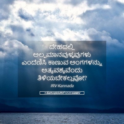 Picture 05 - 1 ಕೊರಿಂಥದವರಿಗೆ 12:22 KANIRV - ದೇಹದಲ್ಲಿ - Bible Verse Picture