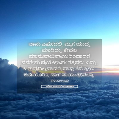 Picture 05 - 1 ಕೊರಿಂಥದವರಿಗೆ 15:32 KANIRV - ನಾನು ಎಫೆಸದಲ್ಲಿ - Bible Verse Picture
