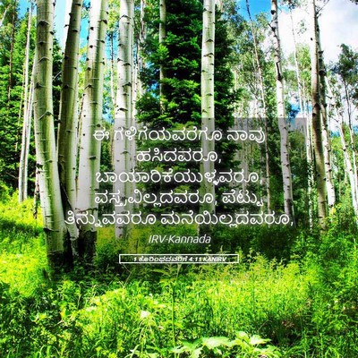 Picture 05 - 1 ಕೊರಿಂಥದವರಿಗೆ 4:11 KANIRV - ಈ ಗಳಿಗೆಯವರೆಗೂ - Bible Verse Picture