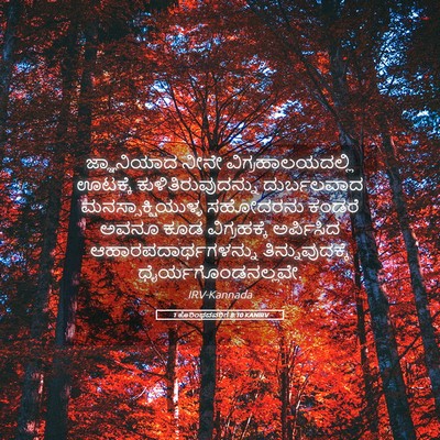 Picture 05 - 1 ಕೊರಿಂಥದವರಿಗೆ 8:10 KANIRV - ಜ್ಞಾನಿಯಾದ ನೀನೇ - Bible Verse Picture