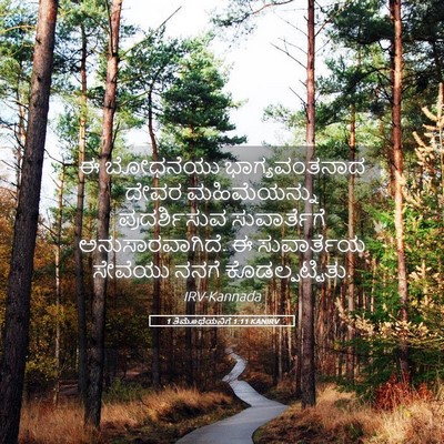 Picture 05 - 1 ತಿಮೊಥೆಯನಿಗೆ 1:11 KANIRV - ಈ ಬೋಧನೆಯು - Bible Verse Picture