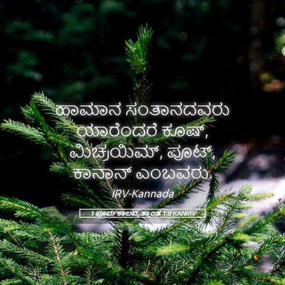 Picture 05 - 1 ಪೂರ್ವಕಾಲವೃತ್ತಾಂತ 1:8 KANIRV - ಹಾಮಾನ ಸಂತಾನದವರು - Bible Verse Picture