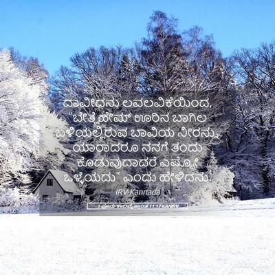 Picture 05 - 1 ಪೂರ್ವಕಾಲವೃತ್ತಾಂತ 11:17 KANIRV - ದಾವೀದನು - Bible Verse Picture