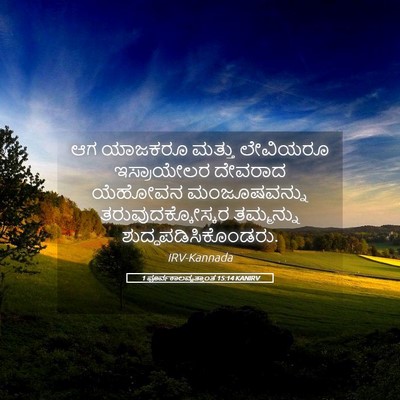 Picture 05 - 1 ಪೂರ್ವಕಾಲವೃತ್ತಾಂತ 15:14 KANIRV - ಆಗ ಯಾಜಕರೂ ಮತ್ತು - Bible Verse Picture