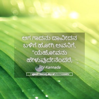 Picture 05 - 1 ಪೂರ್ವಕಾಲವೃತ್ತಾಂತ 21:11 KANIRV - ಆಗ ಗಾದನು ದಾವೀದನ - Bible Verse Picture