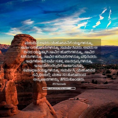 Picture 05 - 1 ಪೂರ್ವಕಾಲವೃತ್ತಾಂತ 29:21 KANIRV - ಮರುದಿನ ಅವರು - Bible Verse Picture