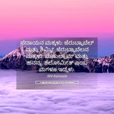 Picture 05 - 1 ಪೂರ್ವಕಾಲವೃತ್ತಾಂತ 3:19 KANIRV - ಪೆದಾಯನ ಮಕ್ಕಳು: - Bible Verse Picture
