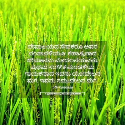 Picture 05 - 1 ಪೂರ್ವಕಾಲವೃತ್ತಾಂತ 6:33 KANIRV - ದೇವಾಲಯದ ಸೇವಕರೂ - Bible Verse Picture