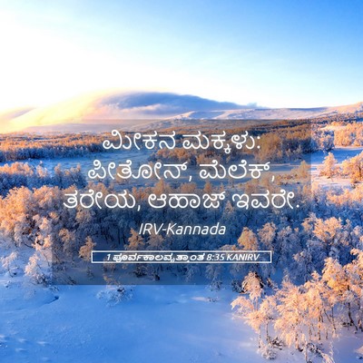 Picture 05 - 1 ಪೂರ್ವಕಾಲವೃತ್ತಾಂತ 8:35 KANIRV - ಮೀಕನ ಮಕ್ಕಳು: - Bible Verse Picture