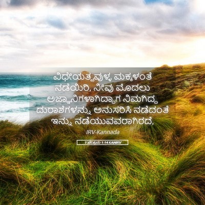 Picture 05 - 1 ಪೇತ್ರನು 1:14 KANIRV - ವಿಧೇಯತ್ವವುಳ್ಳ - Bible Verse Picture